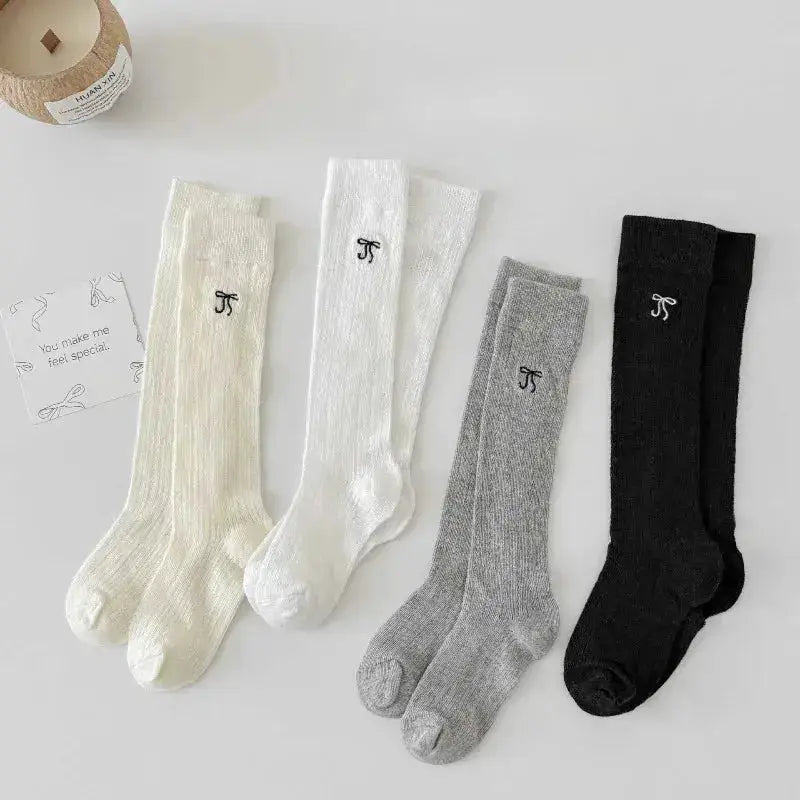 Summer Baby Hollow Out Socks Cute Bow Mesh Cotton Princess Knee High Socks Breathable Thin Non-slip Children Socks 2-12Years by Dropshipman