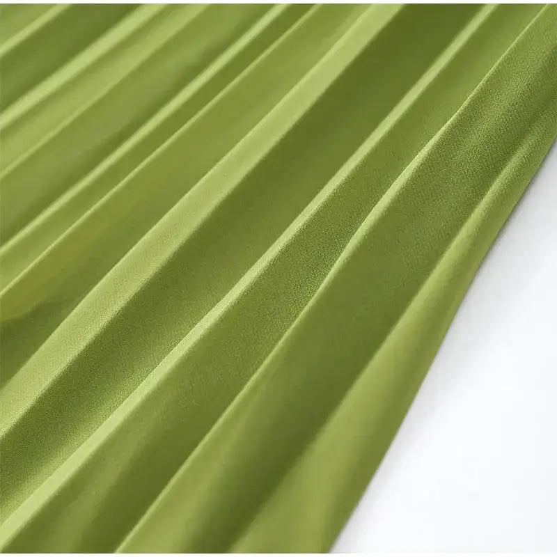 Green Fishbone Corset Halter Maxi Dress Women Sleeveless Backless Pleated Patchwork Slim Dresses Lady Solid Party Evening Gown by Dropshipman