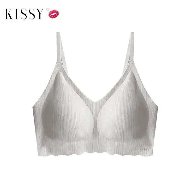 Kissy Series Underwear Traceless Push-up Vest Classic Sling-off Paramelia Non-rimless Bra by Dropshipman