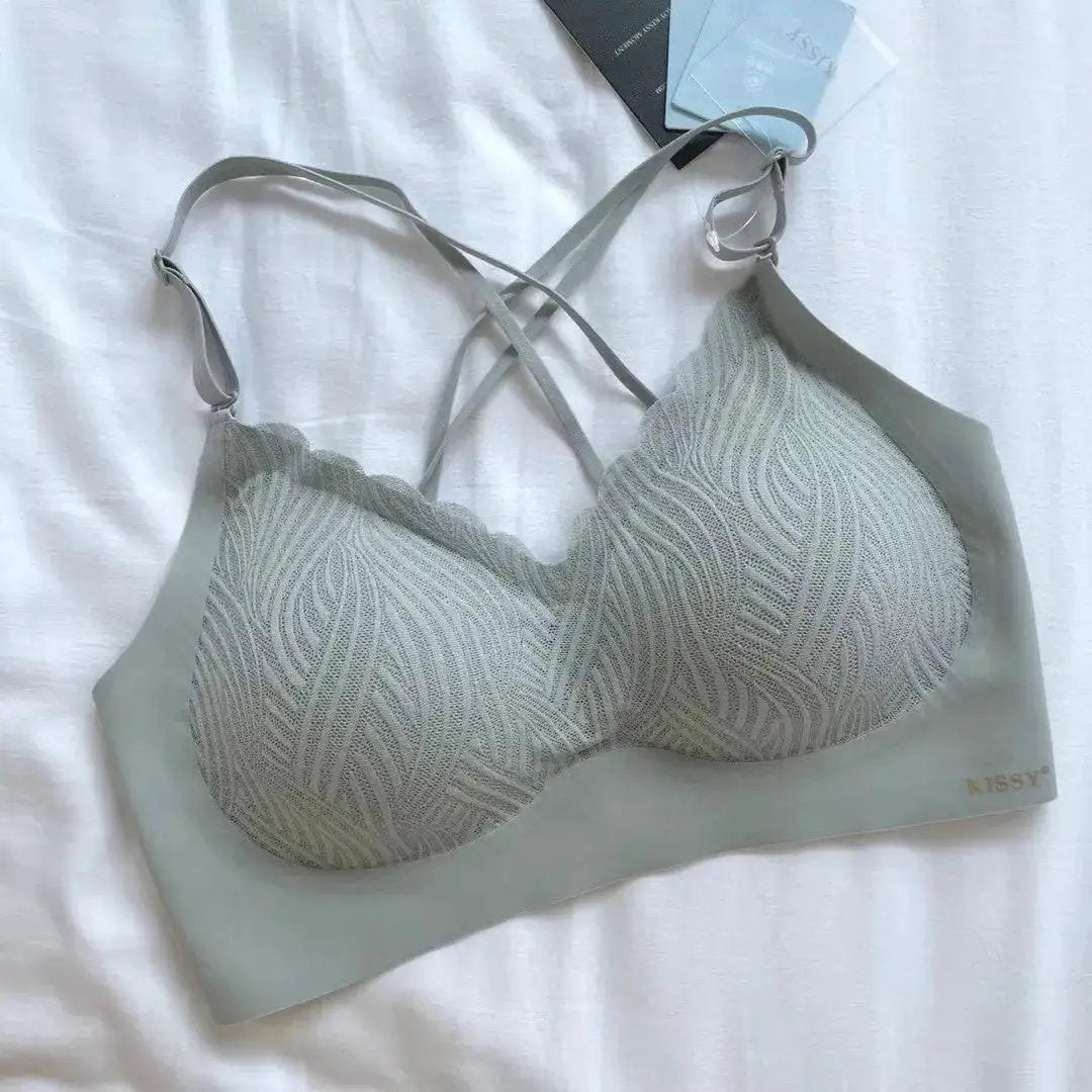 Kissy Series Underwear Traceless Push-up Vest Classic Sling-off Paramelia Non-rimless Bra by Dropshipman