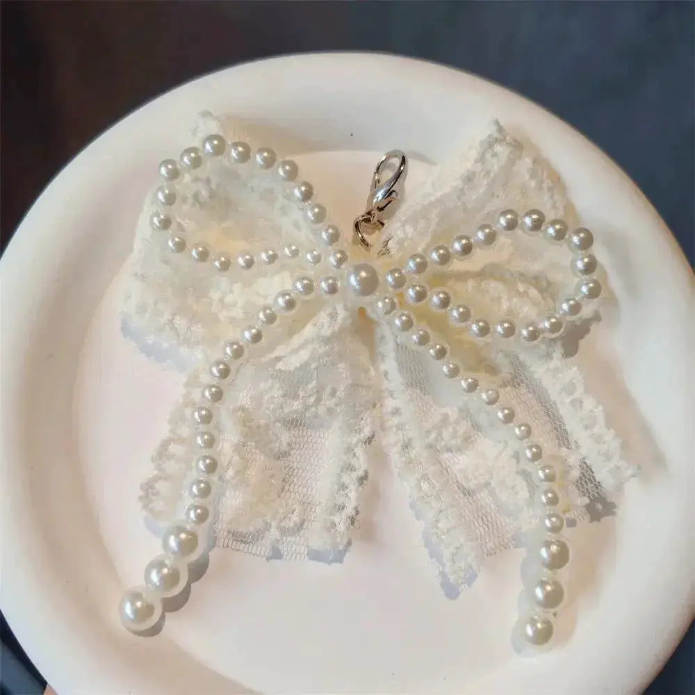 Fashion Lace Pearl Bow Shoe Laces Shoe Flower Buckle Premium Decorative Shoe Charm Accessories Charms for Sneakers Decorative by Dropshipman