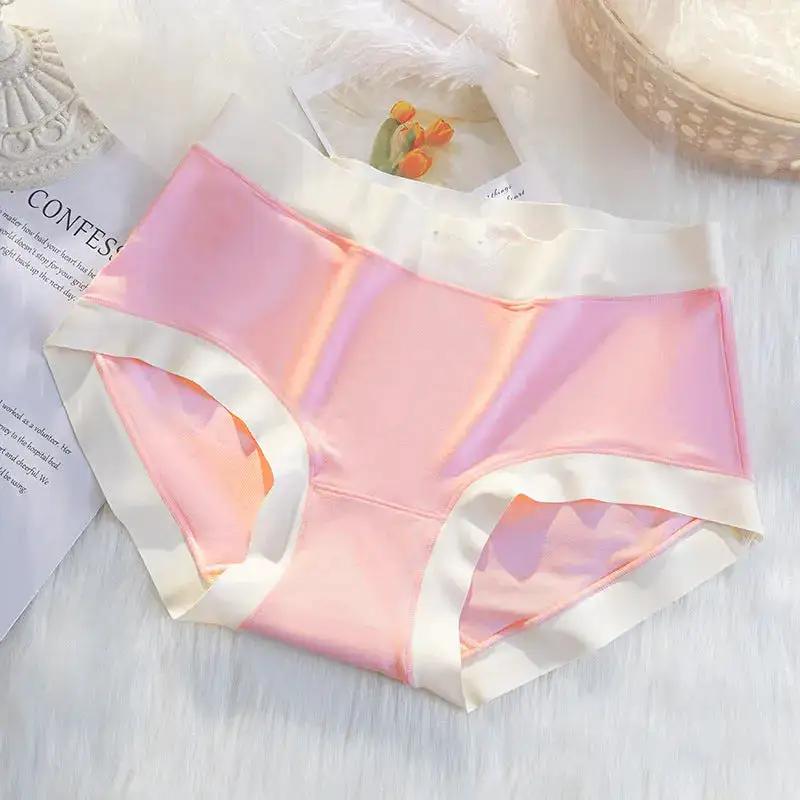 Naked feeling Series ~ seamless ladies underwear mulberry silk crotch ladies underwear waist comfortable breathable briefs women by Dropshipman