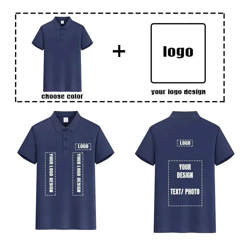 EU Size POLO Customized LOGO Polo Shirt Men Summer Men&