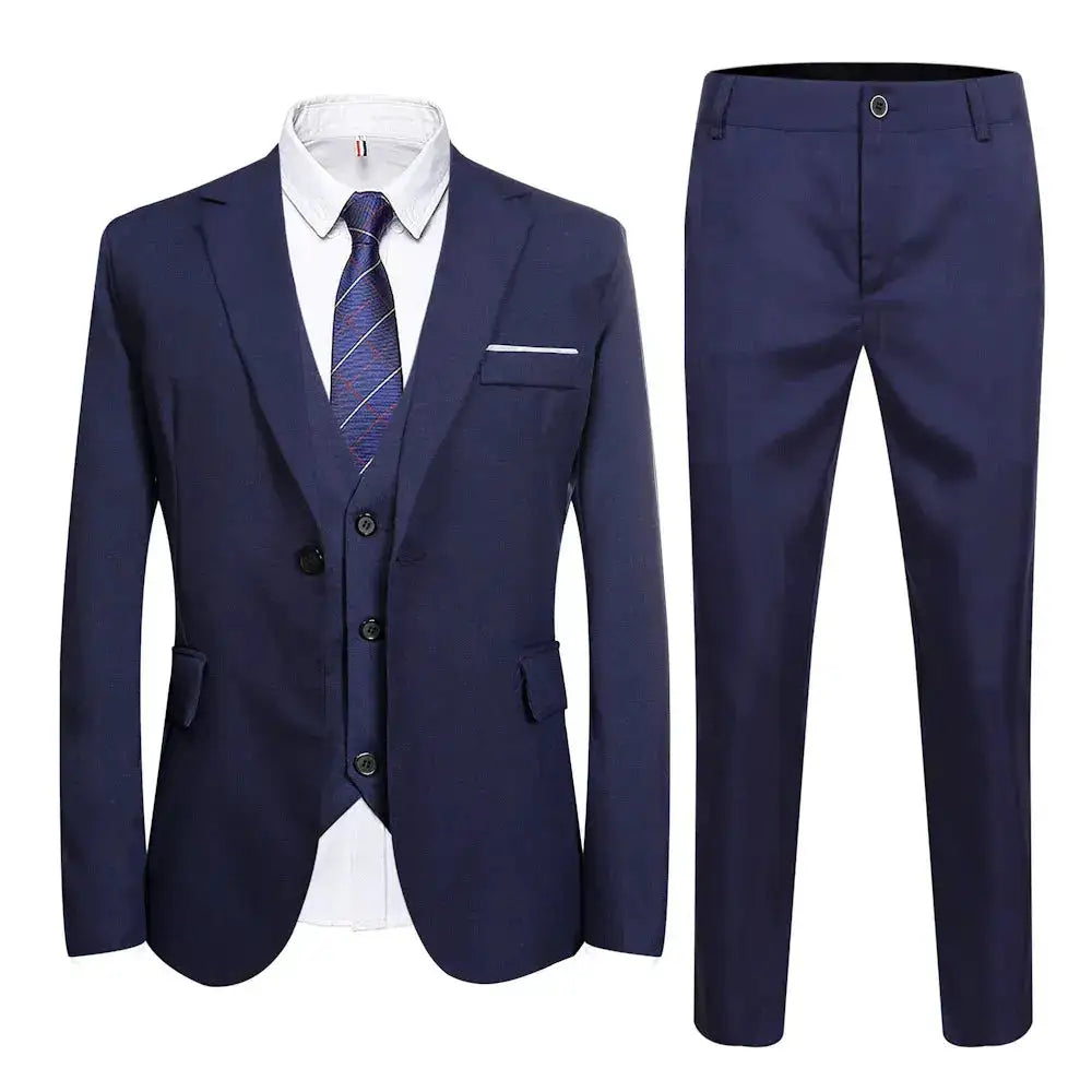 Suits Men Two Piece Suit Sets Turn Down Collar Full Sleeve Blazers Long Pants Slim Fit Ensemble Wedding Evening Spring 2026 by Dropshipman