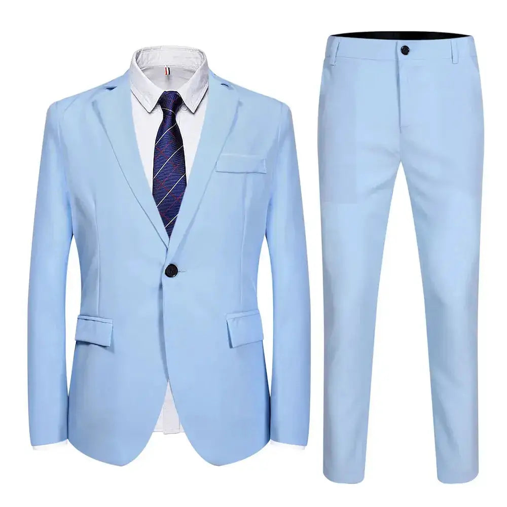 Suits Men Two Piece Suit Sets Turn Down Collar Full Sleeve Blazers Long Pants Slim Fit Ensemble Wedding Evening Spring 2026 by Dropshipman