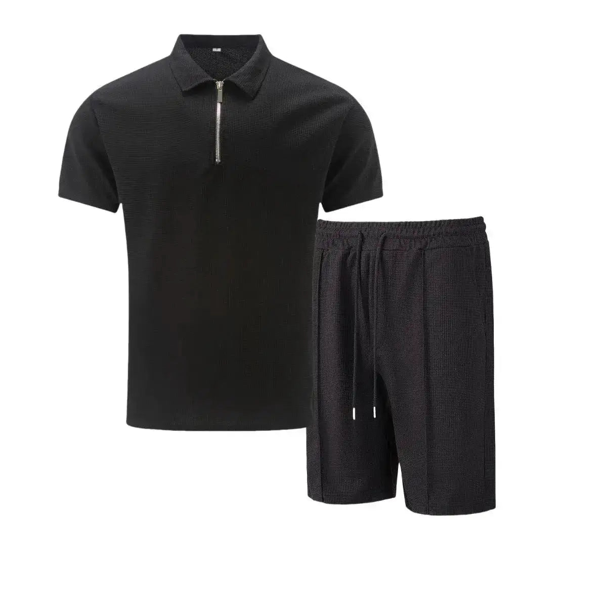 Summer Men Sports Polo Suit Short Sleeve Stylish Zipper Polo Shirt And Shorts Set Men Casual Streetwear 2-pie Leisure Sports Set by Dropshipman