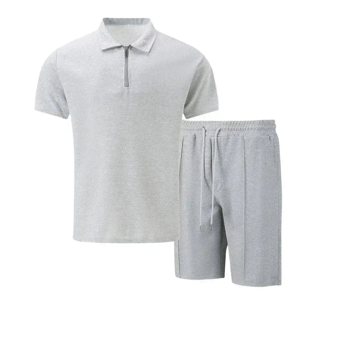 Summer Men Sports Polo Suit Short Sleeve Stylish Zipper Polo Shirt And Shorts Set Men Casual Streetwear 2-pie Leisure Sports Set by Dropshipman