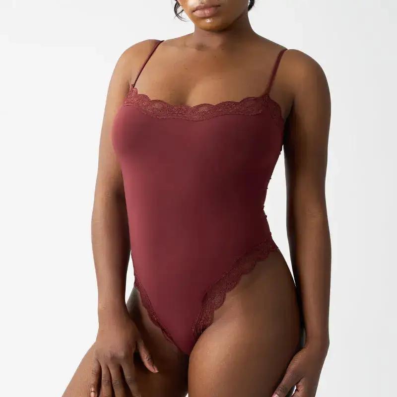 LACE THONG BODYSUIT in stock Foreign Trade Explosions Lace Lace Sling Bodice Beauty Body Shaping Clothes by Dropshipman