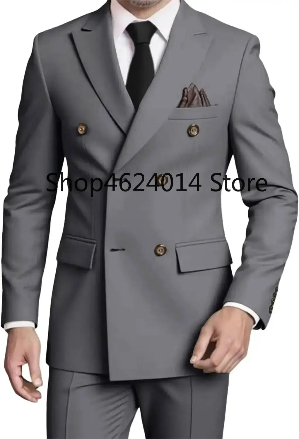 Suits for Men Slim Fit 2 Piece, Mens Double Breasted Suit Tuxedo for Men Wedding Business Prom Formal Suits by Dropshipman