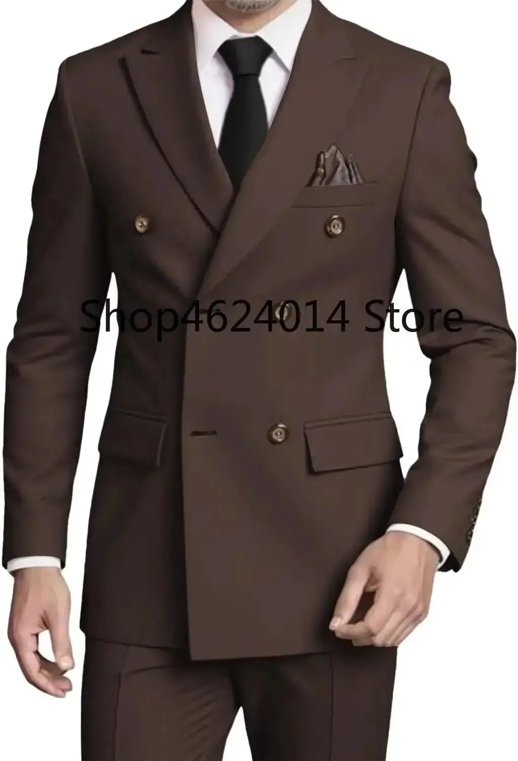 Suits for Men Slim Fit 2 Piece, Mens Double Breasted Suit Tuxedo for Men Wedding Business Prom Formal Suits by Dropshipman