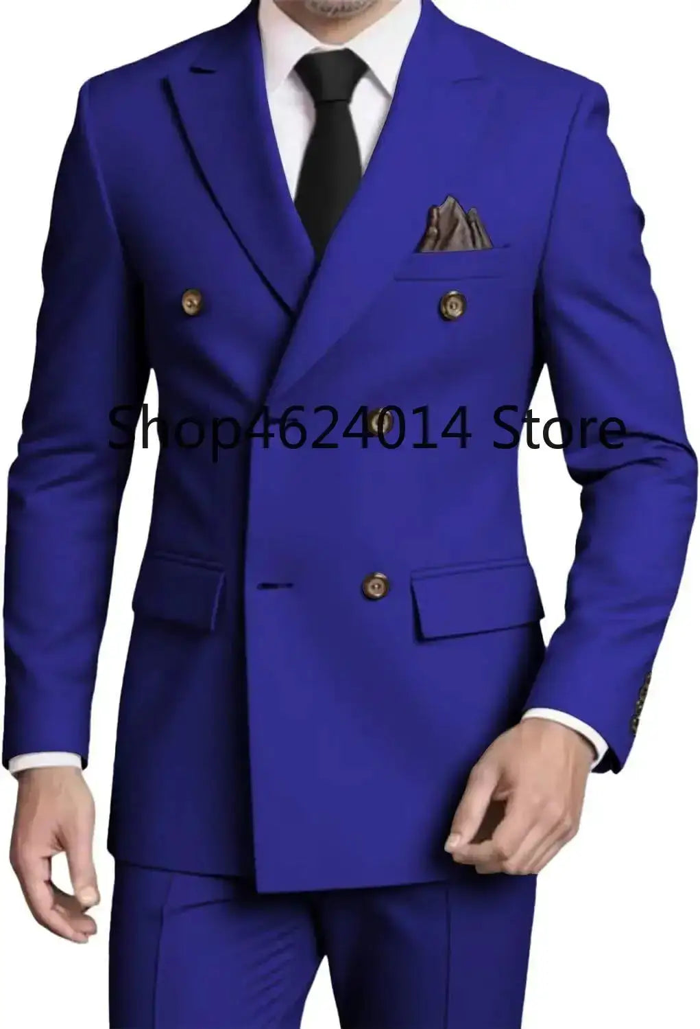 Suits for Men Slim Fit 2 Piece, Mens Double Breasted Suit Tuxedo for Men Wedding Business Prom Formal Suits by Dropshipman