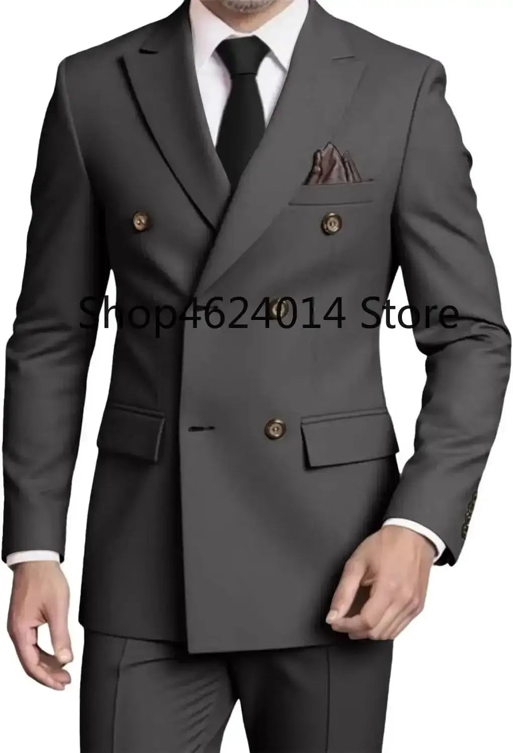 Suits for Men Slim Fit 2 Piece, Mens Double Breasted Suit Tuxedo for Men Wedding Business Prom Formal Suits by Dropshipman