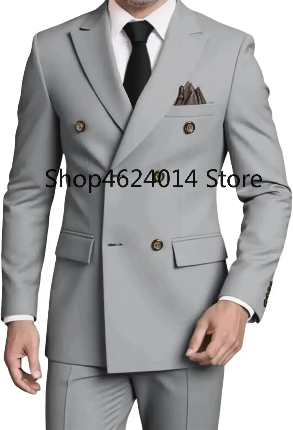 Suits for Men Slim Fit 2 Piece, Mens Double Breasted Suit Tuxedo for Men Wedding Business Prom Formal Suits by Dropshipman