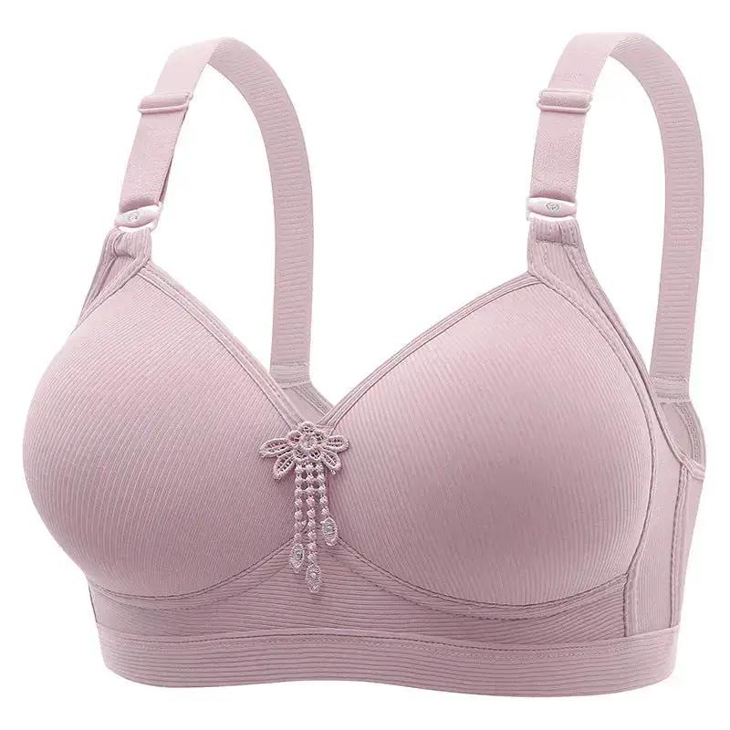 New Large Size No Rims Sweat-Absorbent Breathable Beautiful Back No Rims Push-Up Bra Top-Up Adjustable Underwear for Women by Dropshipman