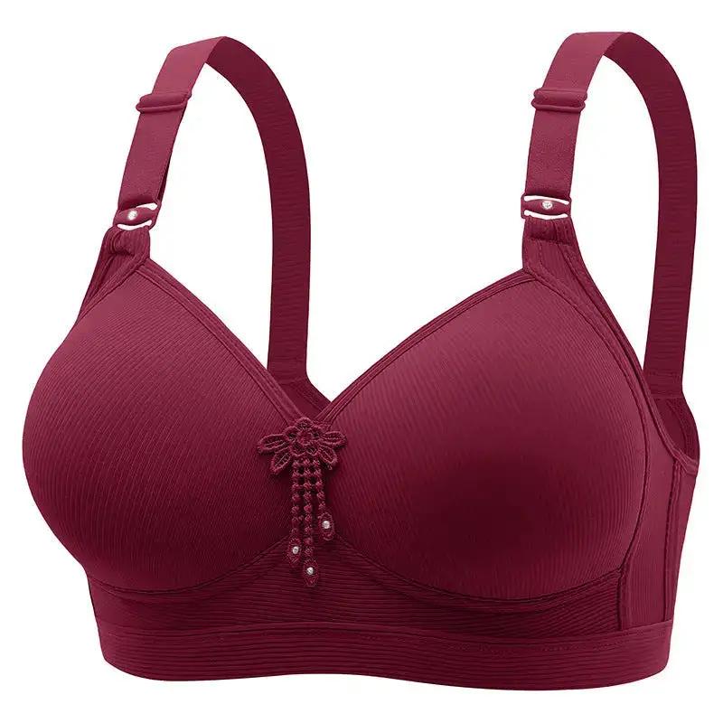 New Large Size No Rims Sweat-Absorbent Breathable Beautiful Back No Rims Push-Up Bra Top-Up Adjustable Underwear for Women by Dropshipman