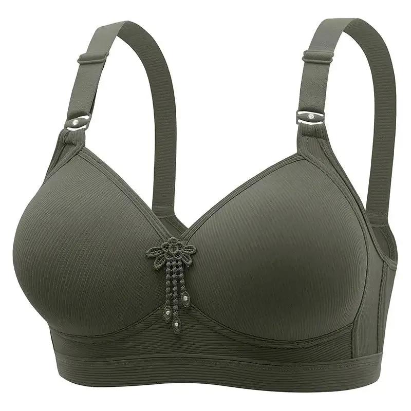 New Large Size No Rims Sweat-Absorbent Breathable Beautiful Back No Rims Push-Up Bra Top-Up Adjustable Underwear for Women by Dropshipman