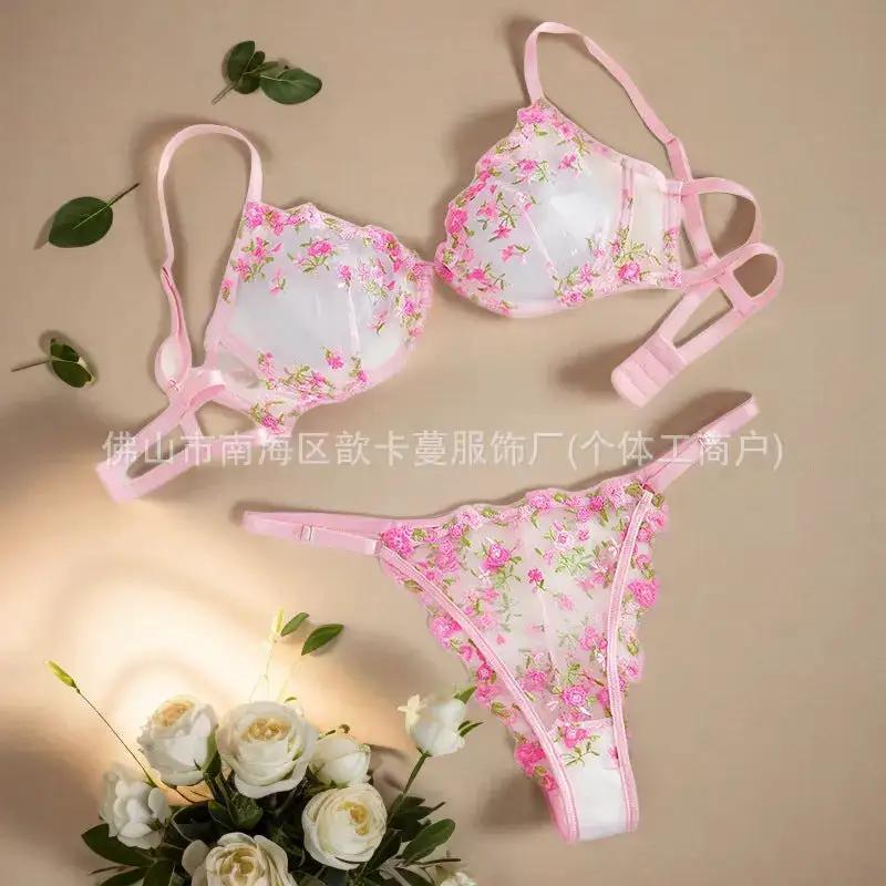 Europe and the United States cross-border high quality sexy underwear explosion steel transparent mesh sexy underwear suit by Dropshipman