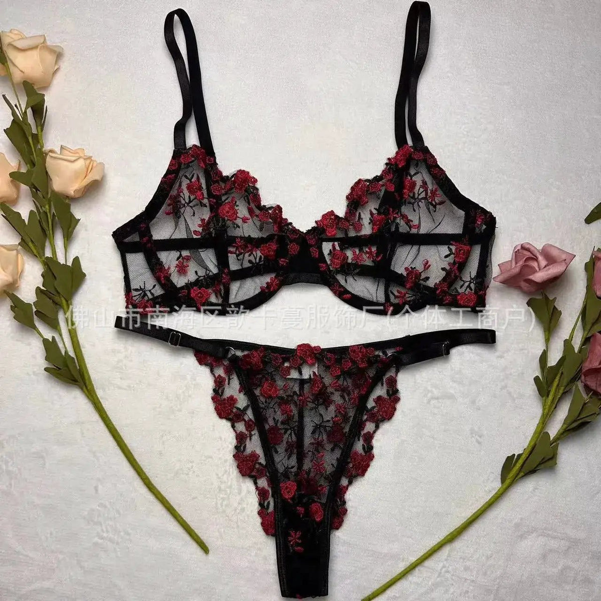 Europe and the United States cross-border high quality sexy underwear explosion steel transparent mesh sexy underwear suit by Dropshipman