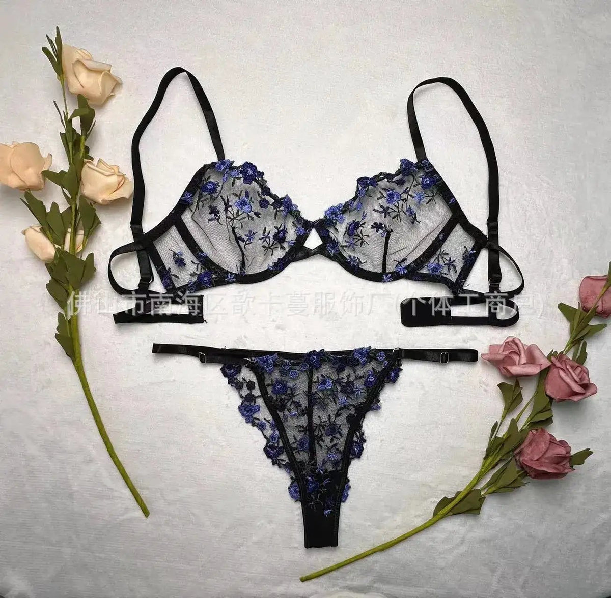 Europe and the United States cross-border high quality sexy underwear explosion steel transparent mesh sexy underwear suit by Dropshipman