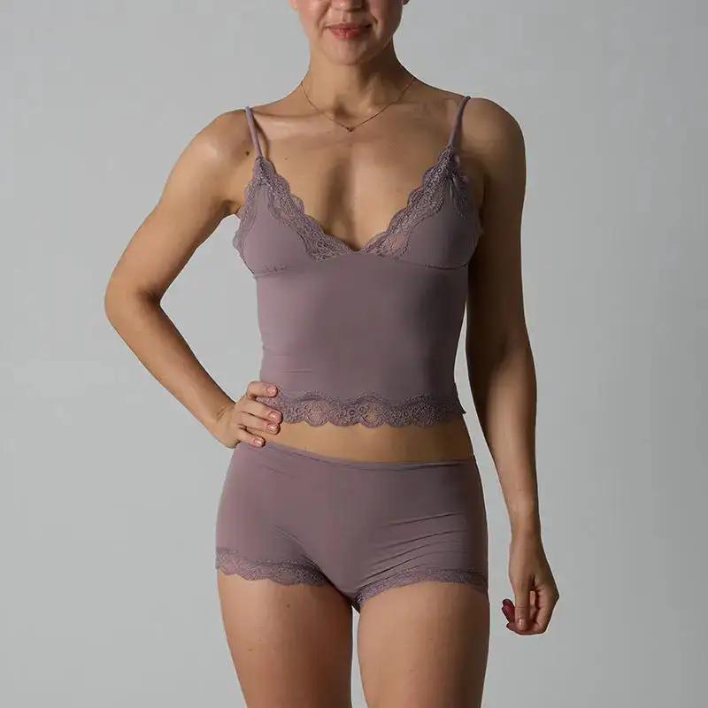 FIT EVERYBODY LACE SET Lace suit Lightweight Lace Triangle Strap Boxer Lace Underwear Women by Dropshipman