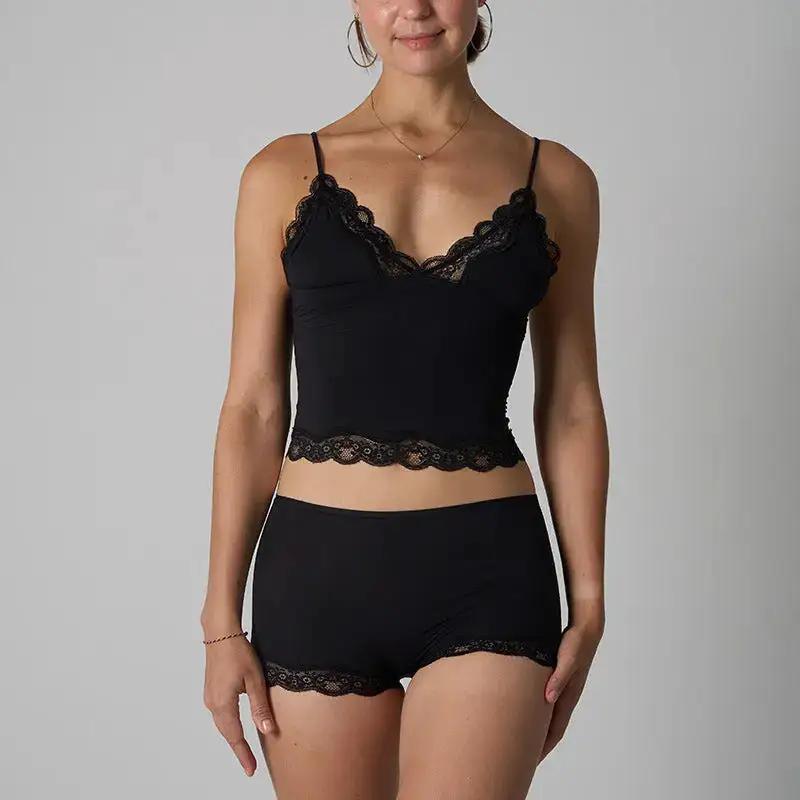 FIT EVERYBODY LACE SET Lace suit Lightweight Lace Triangle Strap Boxer Lace Underwear Women by Dropshipman