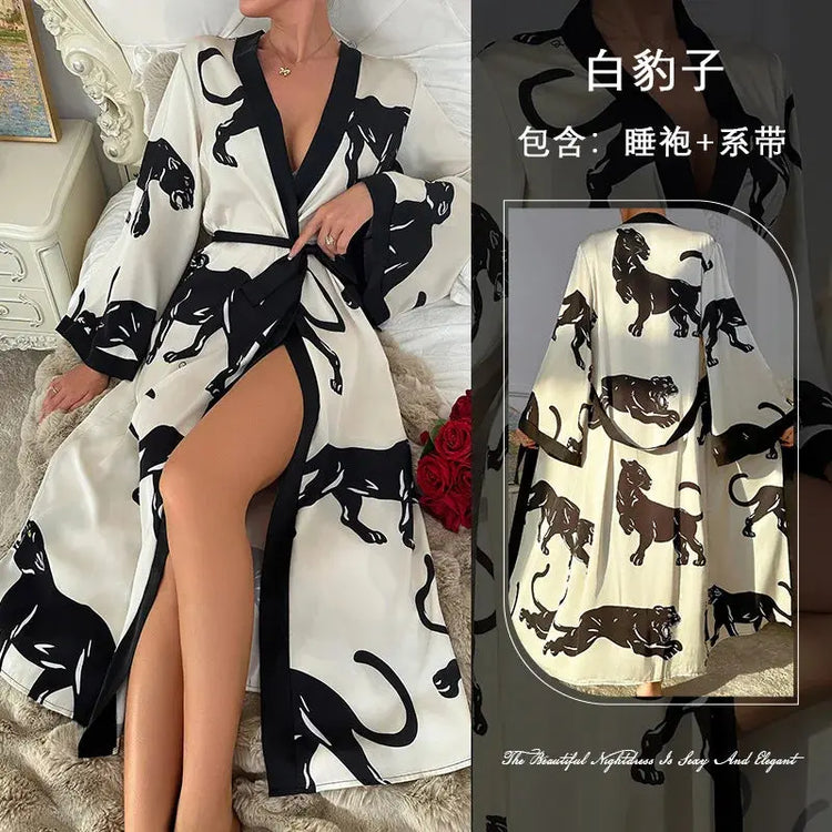 Wedding Party Dress Fashion Printed Robe Women&