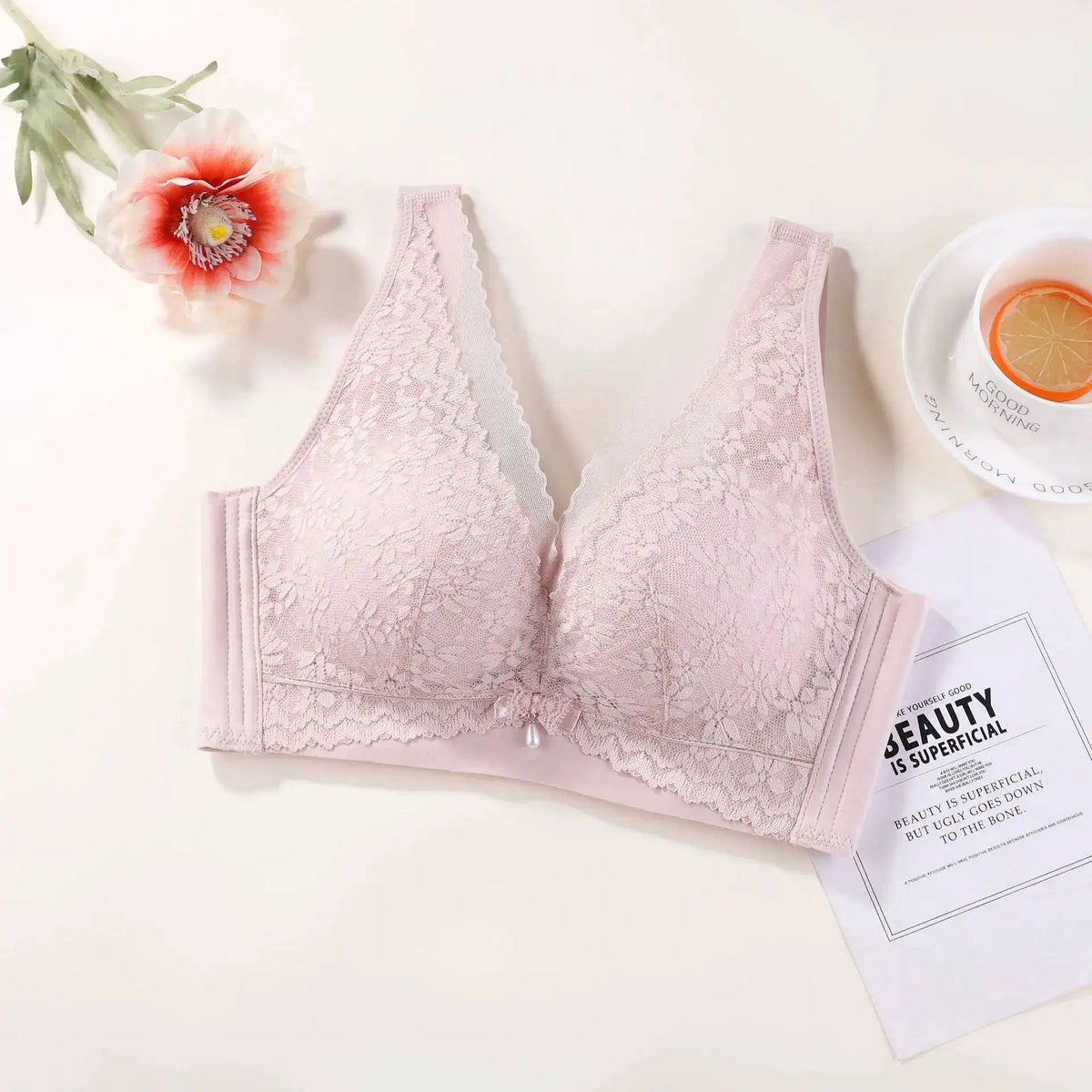 Thin Upper and Thick Lower Non-magnetic New Style Comfortable Underwear without Steel Rings for Women Gathering and Tucking Paramilis Skin-friendly Breathable Adjustable Bra by Dropshipman