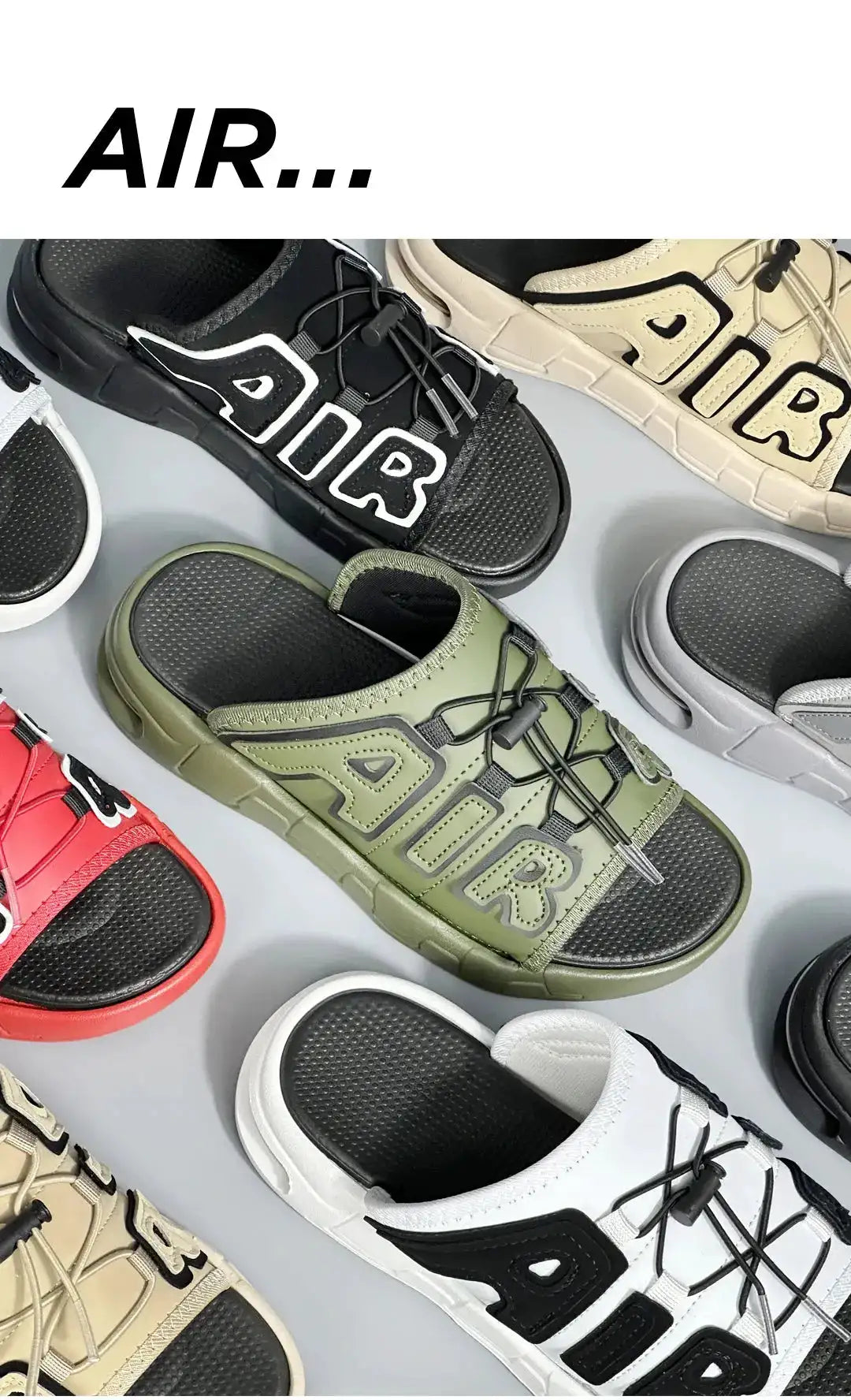 Slippers Men Air Cushion Design Slide Man Summer New PVC Soft Non-slip Men&