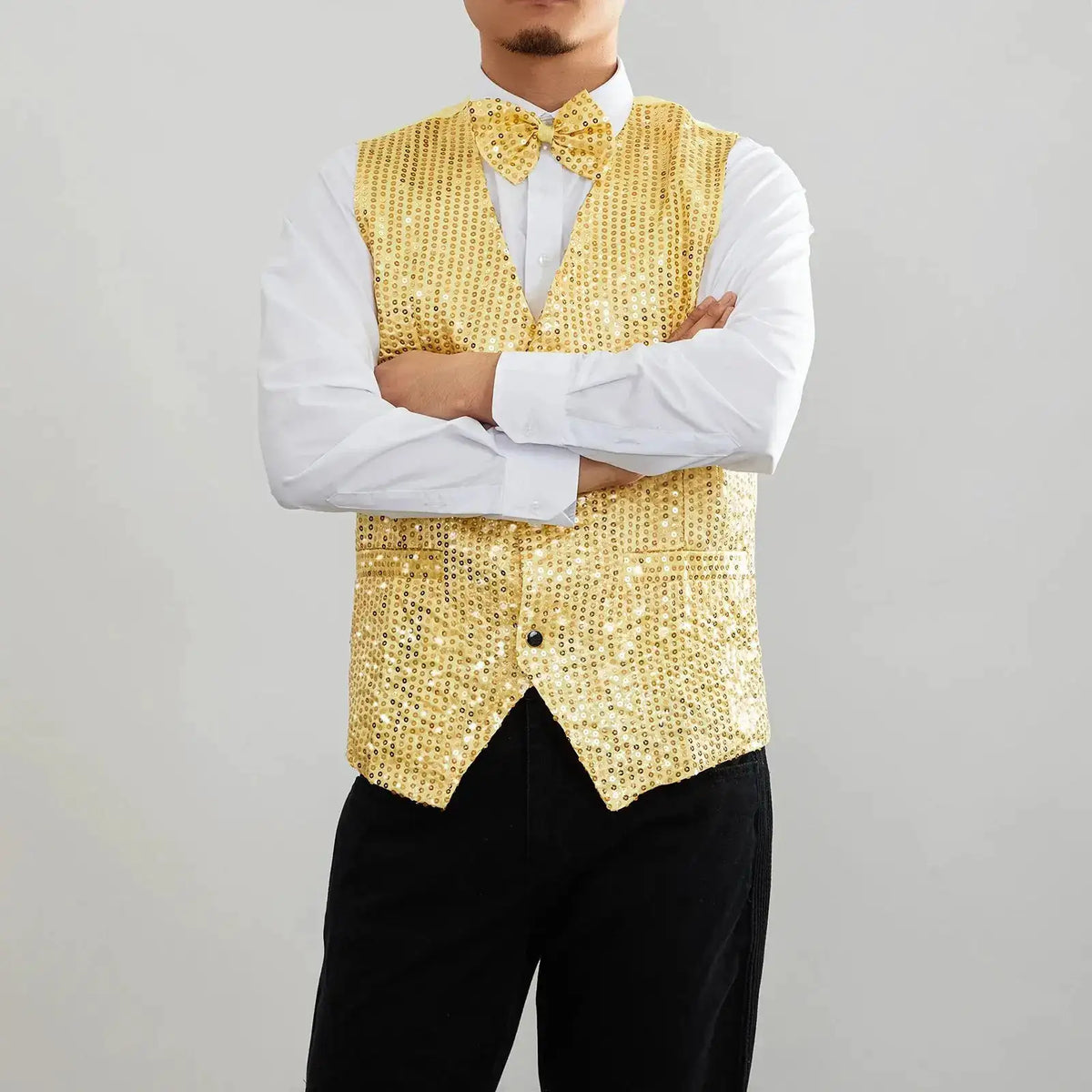 New Design Men Sequins Pattern Glitter Embellished V-neck Blazer Vest Male Evening Party Suits Plus Size hot by Dropshipman