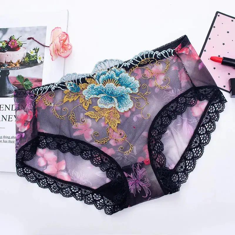 New Ladies Lace Underwear Semi-transparent Lightweight Mesh Breathable Pure Sexy Style Comfortable chubby girl plus size Underwear by Dropshipman