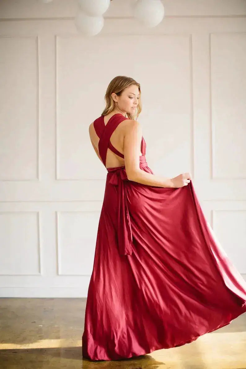Multiway Maxi Dress Bridesmaid Dress Infinity Cocktail Dress Floor Length Bridesmaid Dress Maxi Dress for Bridesmaid Gifts by Dropshipman