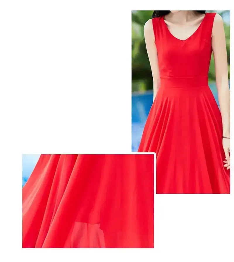 Shawl Dress Suit/Sun Protection Women Chiffon Dress Mother And Dress Two Piece Suit Bohemian Big Swing Long Dress Holiday Dress by Dropshipman