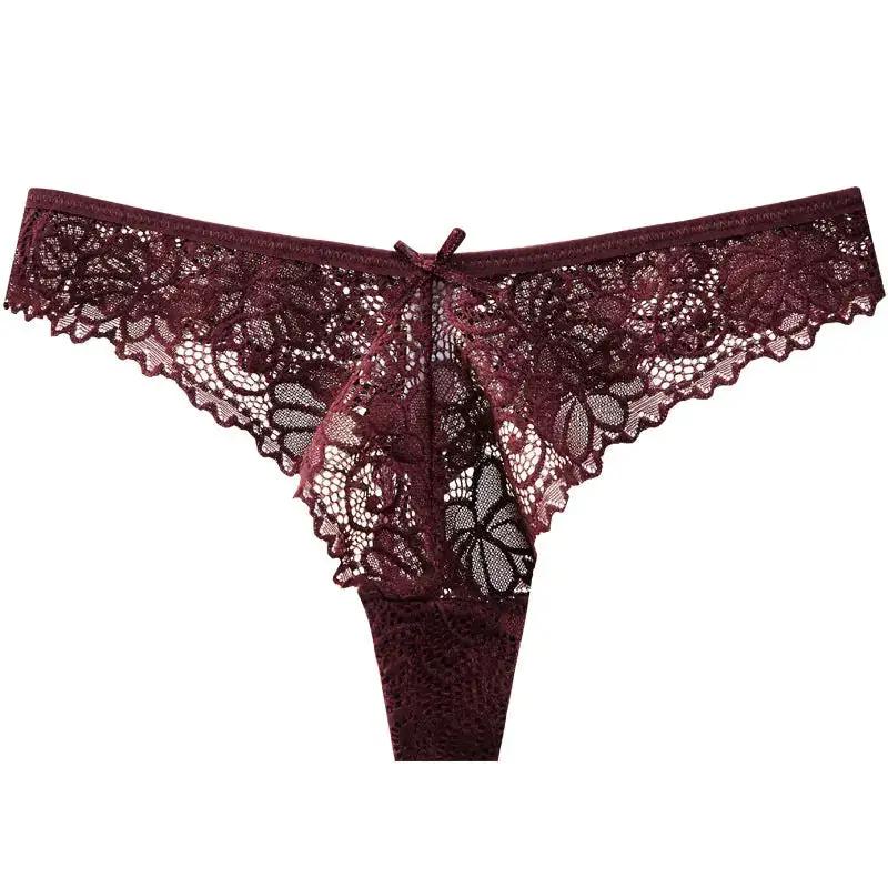 Sexy Low-Waist Pure Lust Lace Thong Women&