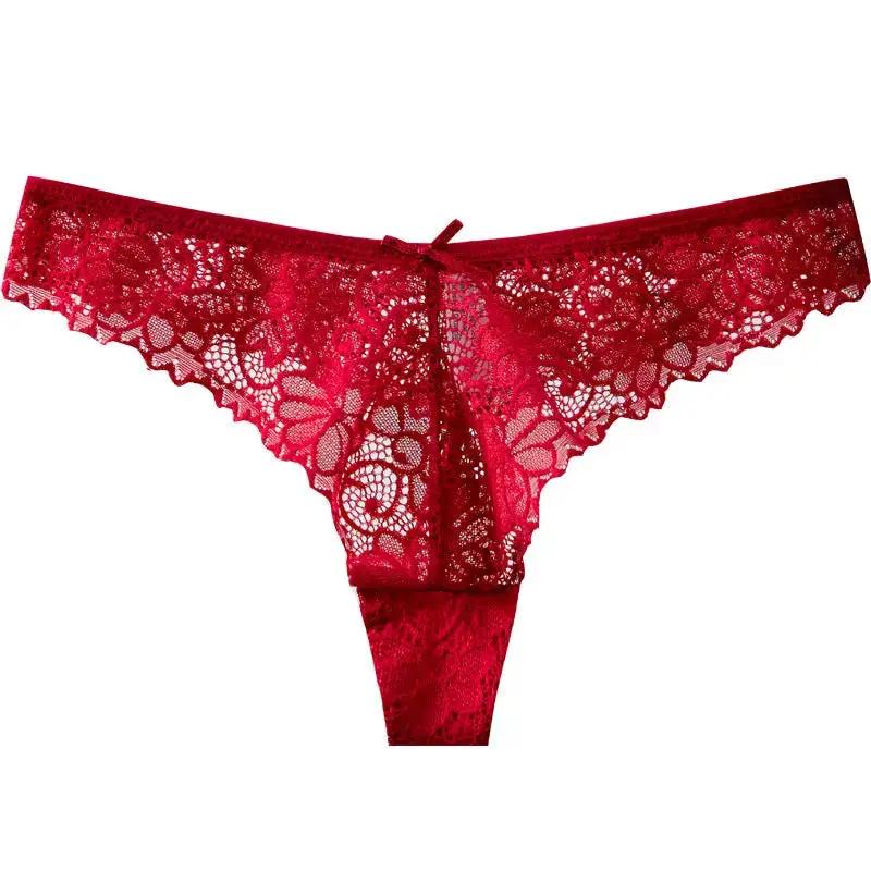 Sexy Low-Waist Pure Lust Lace Thong Women&