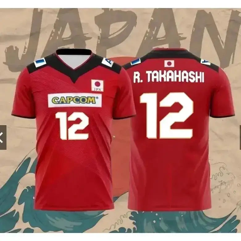 Japan National Volleyball Team Yuji Nishida No.1 Jersey Men Women Breathable Quick Dry Sports T-Shirt by Dropshipman