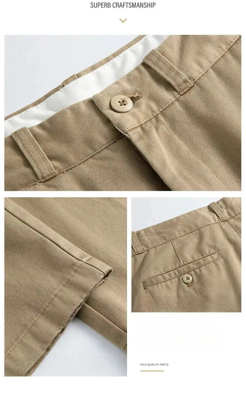 2026 Spring Summer New 100% Cotton Casual Straight Trousers for Men Clothing Soft Comfort Linen Male Pants LX6032 by Dropshipman
