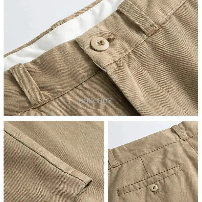2026 Spring Summer New 100% Cotton Casual Straight Trousers for Men Clothing Soft Comfort Linen Male Pants LX6032 by Dropshipman