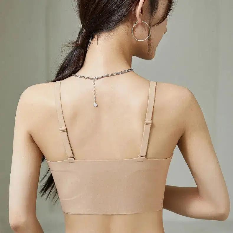 Liquid Foundation Seamless Underwear Jelly Soft Support Semi-fixed Cup No Steel Ring Breathable Comfortable Naked Women&