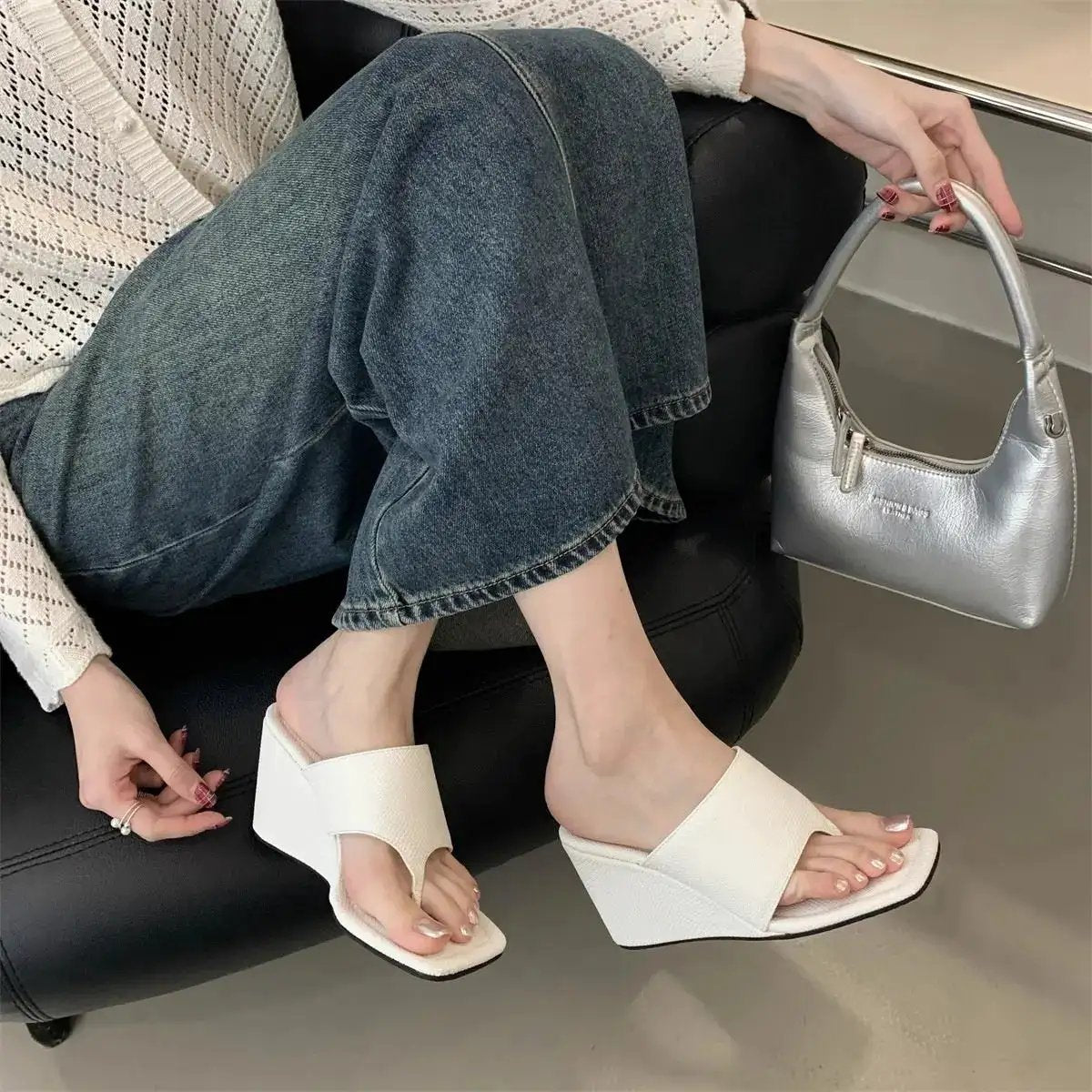 Korean Style Niche Design High-End Thong Sandals for Women&