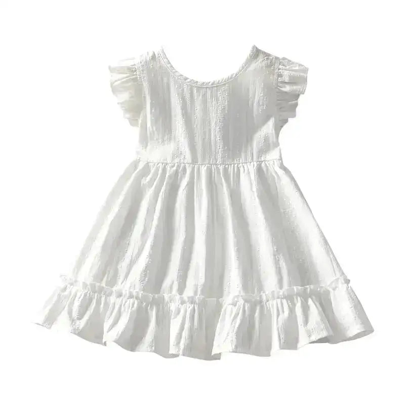 Girls Baby Dress Pure Cotton White Dress Summer Dress New Little Girl Sleeveless Thin Dress Children&