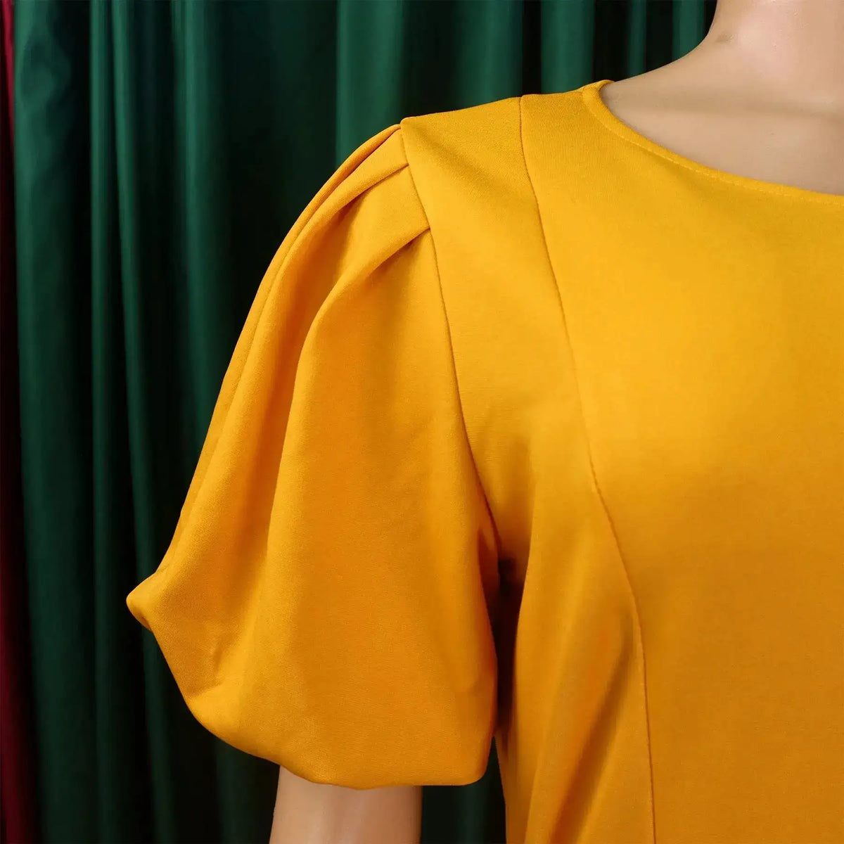 Elegant Office Dress for Women Professional O Neck Short Sleeve Belt Waisted A Line Mid Calf Formal Business Work Dress Midi New by Dropshipman