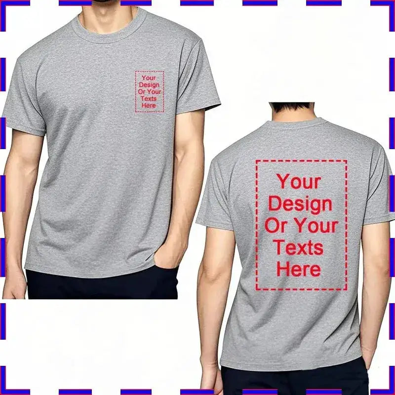 Customized Tee Shirt Your Text Here Premium Cotton Comfortable Men Tshirt Bigger Size O Neck Fashion Perfect Gift summer tees by Dropshipman