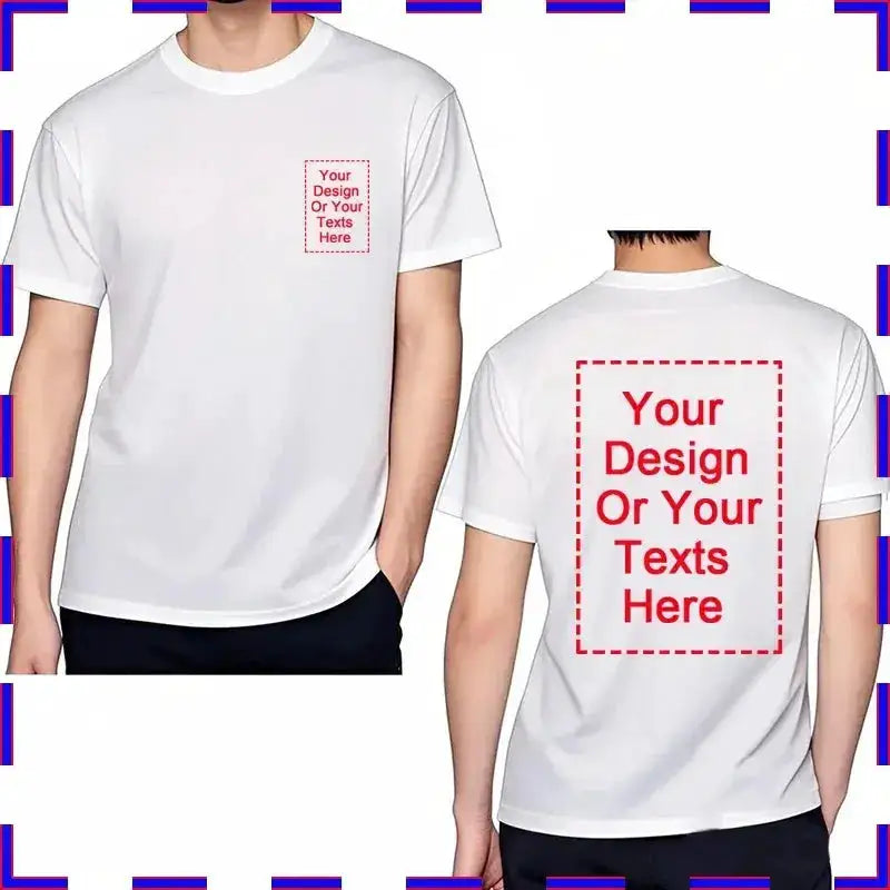 Customized Tee Shirt Your Text Here Premium Cotton Comfortable Men Tshirt Bigger Size O Neck Fashion Perfect Gift summer tees by Dropshipman