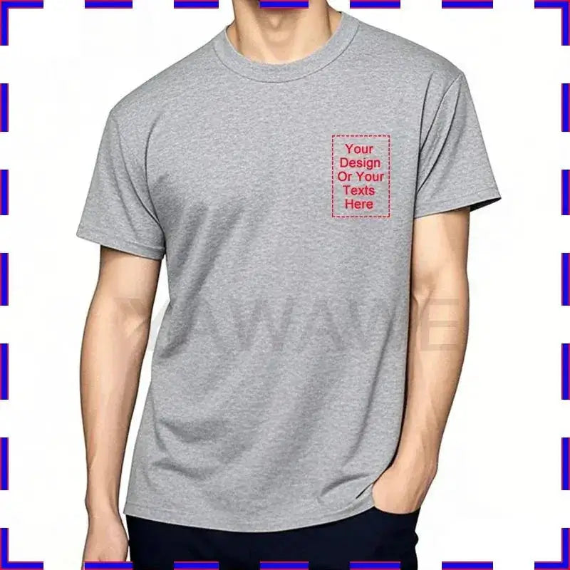 Customized Tee Shirt Your Text Here Premium Cotton Comfortable Men Tshirt Bigger Size O Neck Fashion Perfect Gift summer tees by Dropshipman