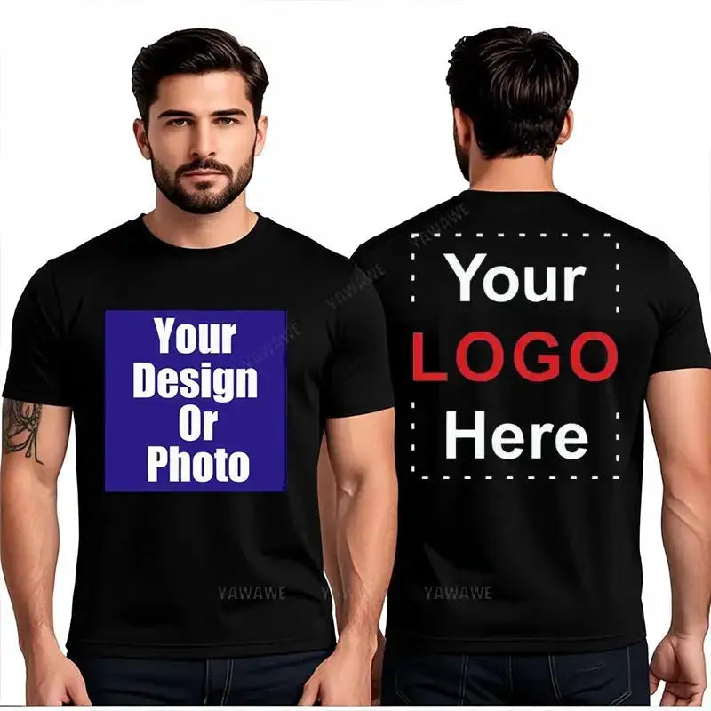Customized Tee Shirt Your Text Here Premium Cotton Comfortable Men Tshirt Bigger Size O Neck Fashion Perfect Gift summer tees by Dropshipman