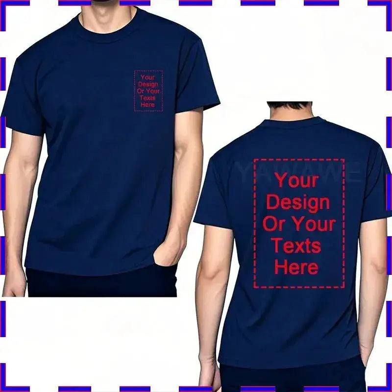 Customized Tee Shirt Your Text Here Premium Cotton Comfortable Men Tshirt Bigger Size O Neck Fashion Perfect Gift summer tees by Dropshipman