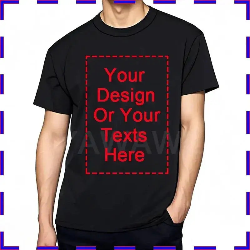 Customized Tee Shirt Your Text Here Premium Cotton Comfortable Men Tshirt Bigger Size O Neck Fashion Perfect Gift summer tees by Dropshipman