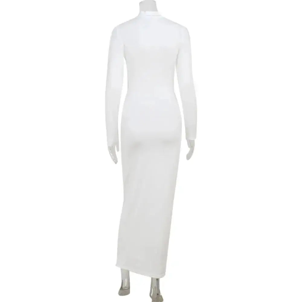 Elegant Evening Dress Dresses For Woman Party Wedding Vestido Lady Temperament Simple Style Long Sleeves Solid Color Package Hip by Dropshipman