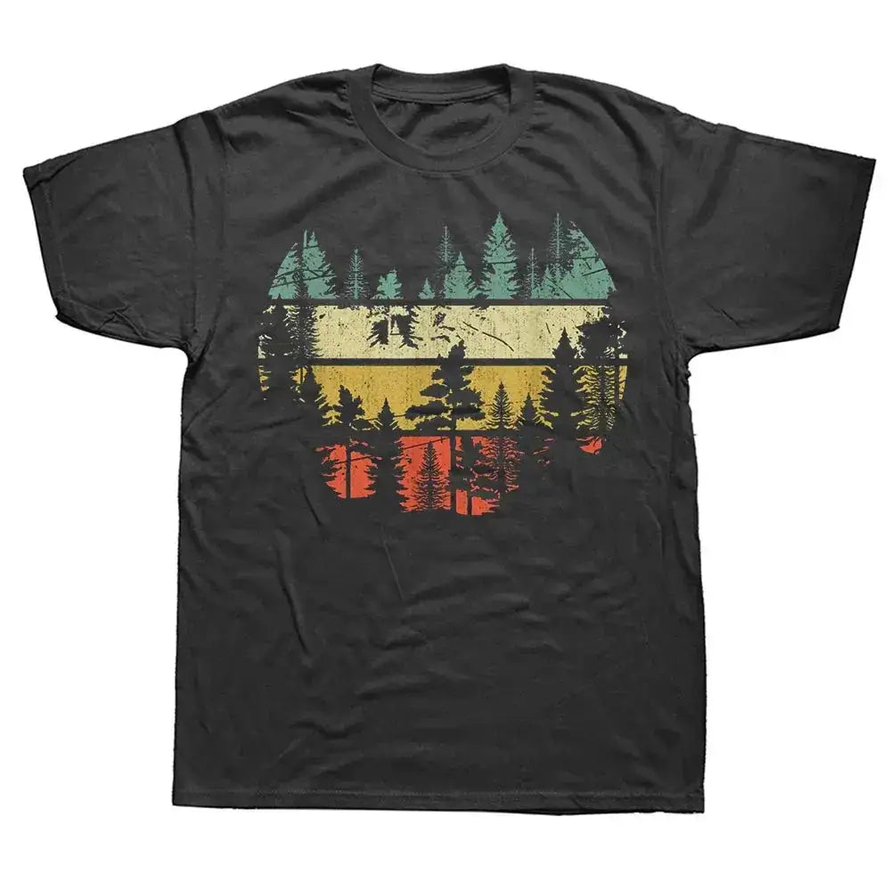 Wildlife Trees Outdoors Nature Retro Forest T Shirts Hiking Camping Birdwatching Photography Mountains Birthday Gifts T-shirt by Dropshipman