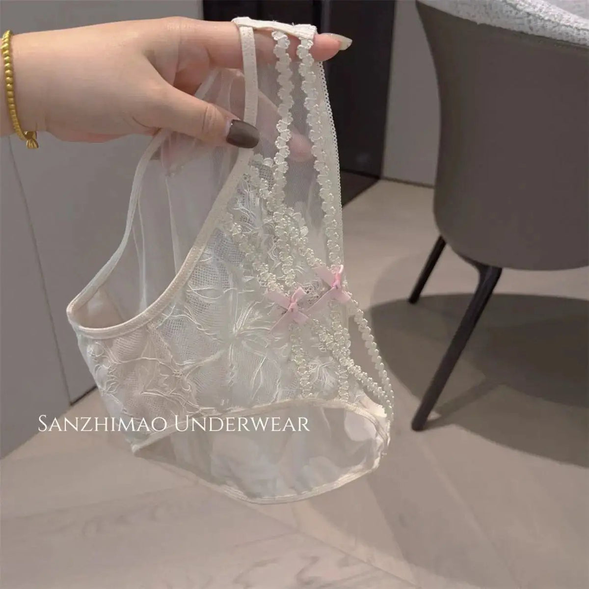 Cross Hollow Bow Sexy Lace Young Women&